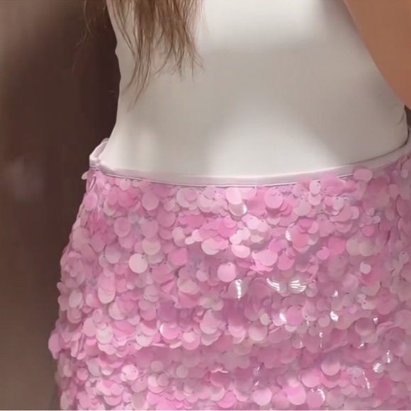 Zara Pink Sequin Mini Skirt - Picture 11 of 16